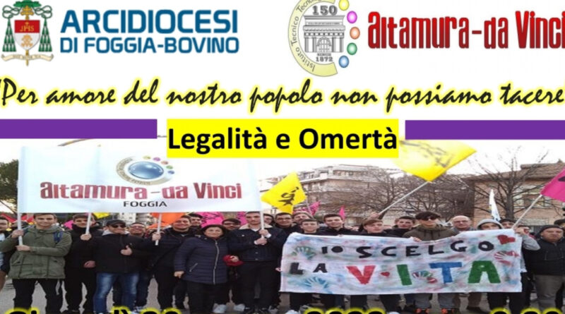 Foggia:L’Istituto Saverio Altamura di Foggia,si è svolto un convegno denominato” Per amore del nostro popolo non possiamo tacere”